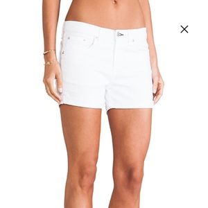 Rag and bone boyfriend white roll up jean shorts